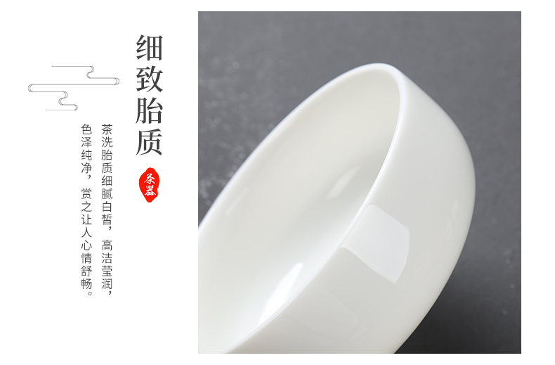 Poly real (sheng dehua white porcelain tea wash your writing brush washer from large - sized ceramic bowl with a cup of jade porcelain kung fu tea accessories washing water jar