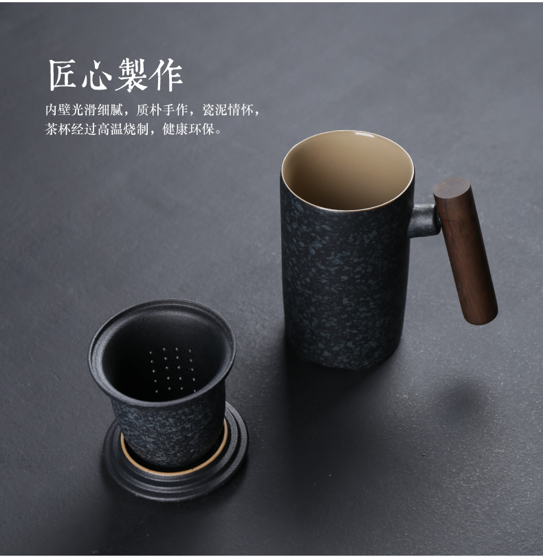 Gift mugs filter tea cups with cover glass ceramic cups office large - capacity glass trill with money