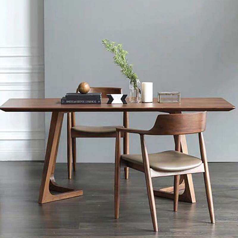 Nordic full solid wood table minimalist small family type log dining table casual creative rectangular coffee table talks table-Taobao