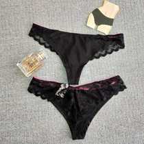 X foreign trade thong underwear special price ice silk black one color original single womens T-pants mixed code sexy thong underwear