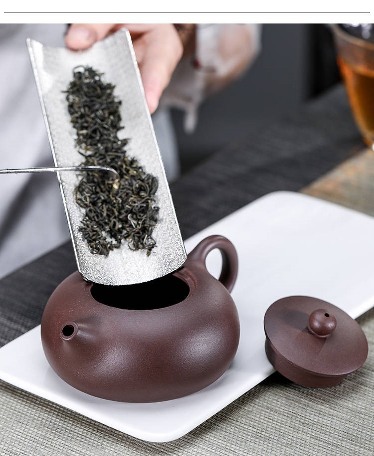 The kitchen yixing it pure manual kung fu tea pot home outfit purple mud flat xi shi tea set 240 c