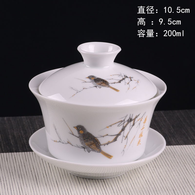 The kitchen trumpet three to enhance buying a 】 【 tureen white porcelain blue and white porcelain tea set a complete set of ceramic tea cups