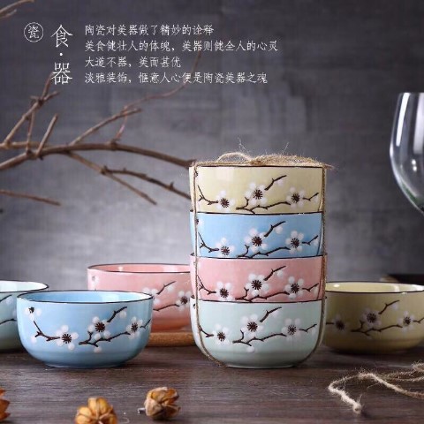 The kitchen gifts chopsticks ceramic tableware Japanese household eat rice bowl gift boxes promotions feed