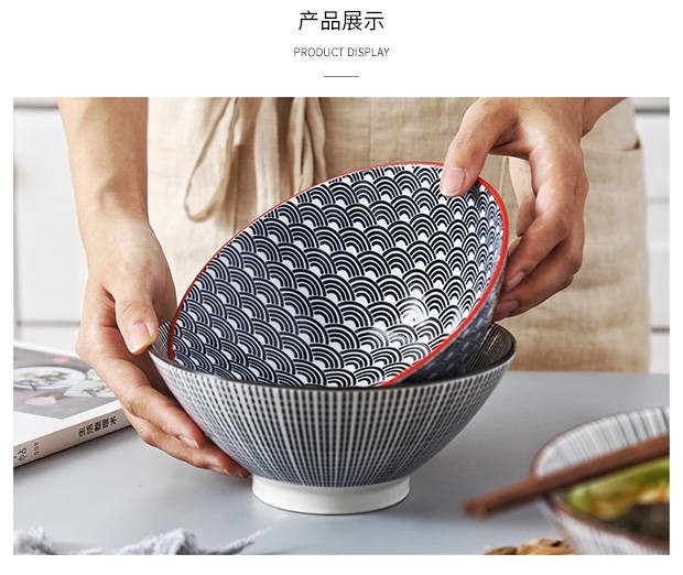 The Japanese kitchen ceramic bowl household size pull rainbow such as bowl bowl bowl creative dishes tableware suit ltd. bucket