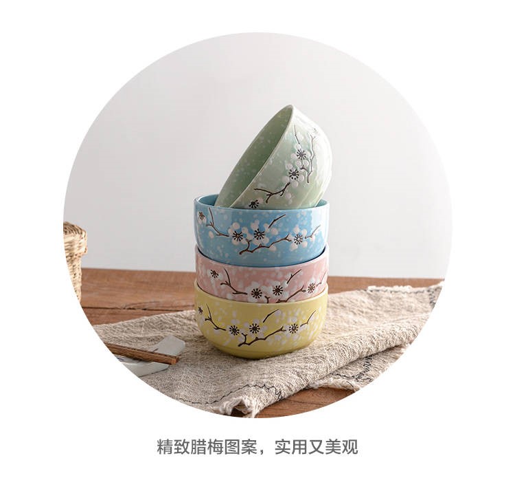 The kitchen hit four bowls of four chopsticks Japanese creative household tableware ceramic bowl set bowl chopsticks sets rice bowls of soup