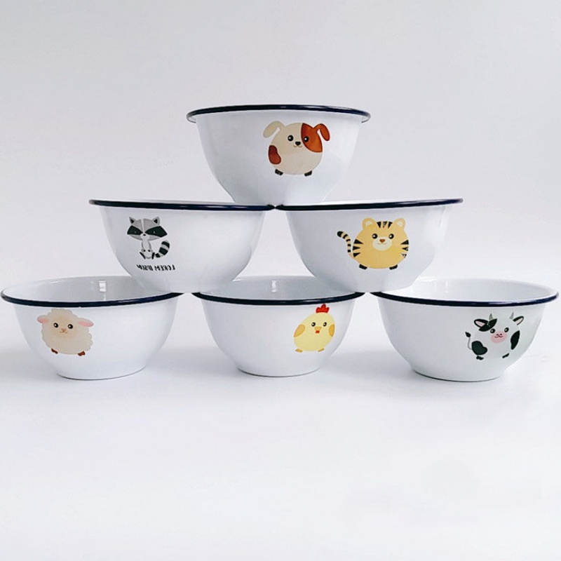 The kitchen with thick enamel cartoon small bowl bowl home children 2 single thick soup bowl rainbow such as bowl dessert bowl