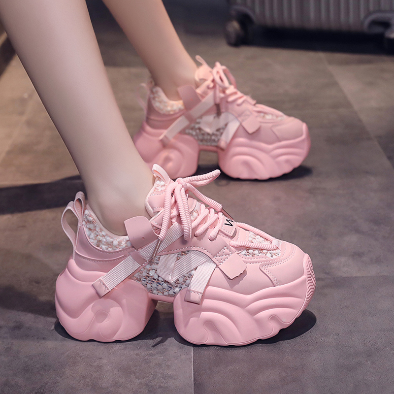 Pink Dad Sneakers for Women, Thick-Soled, Height-Increasing, New 2026 Popular Summer Casual Sports Shoes Pink Dad Sneakers for Women, Thick-Soled, Height-Increasing, New 2026 Popular Summer Casual Sports Shoes