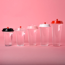 90 thickened high transparent disposable milk tea cup plastic cup juice cold drink packing cup 700ml custom-made 1000pcs