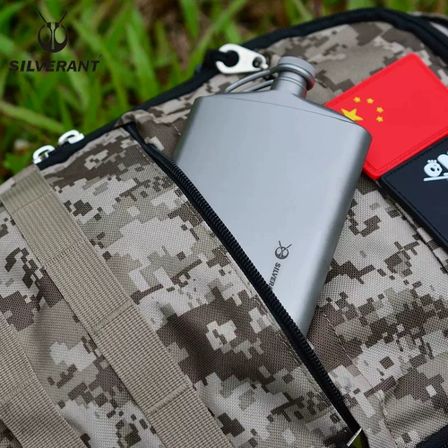 Серебристый серебряный муравей, бутылка вина из чистого титана, портативная титановая металлическая бутылка вина для путешествий на открытом воздухе, маленькая бутылка ликера