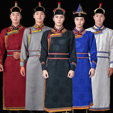Другие национальные костюмы 2022新款蒙古服装男蒙族蒙古袍男士长款蒙古服日常生活装表演出服 OTHER