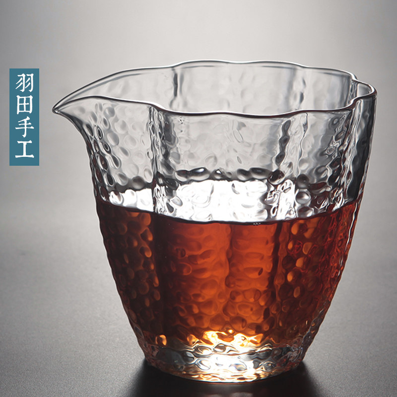 Haneda's new begonia hammer pattern glass fair cup kung fu tea set male cup tea divider large-capacity pouring tea cup