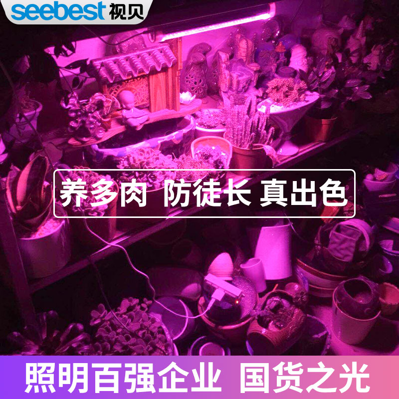 视贝多肉补光灯LED生长灯植物仿太阳上色全光谱家用防徒花卉室内