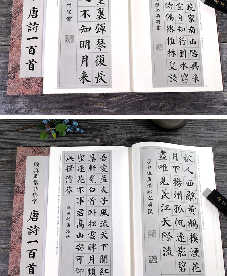 颜真卿楷书集字唐诗一百首 收录颜真卿楷书经典碑帖集字古诗词作品集临摹教程 楷书毛笔书法字帖颜体多宝塔碑颜勤礼碑楷书集字古诗