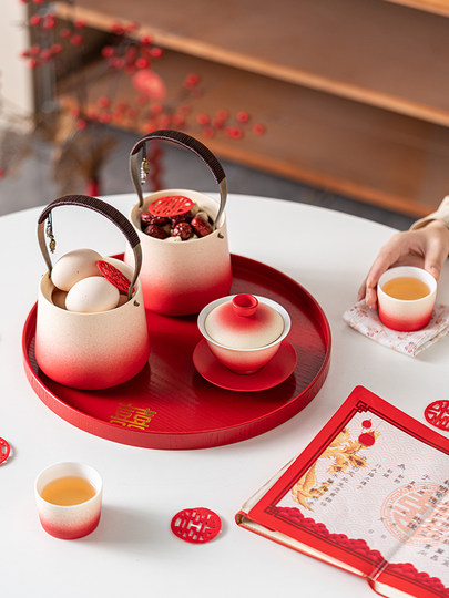 子孙桶结婚婚庆用品大全出嫁用喜事新婚娘家陪嫁女方红色嫁妆喜桶