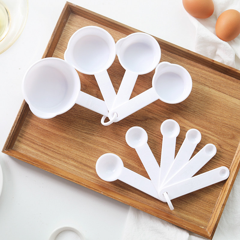 Kitchen plastic measuring spoon 10 pieces with scale DIY cake baking tool raw salt milk powder