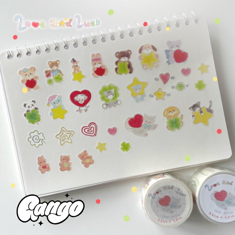 Iron-Clad Puppy Gango Love and Luck Tape, Special-Shaped Sticky Notes, Washi Tape, Planner Tape