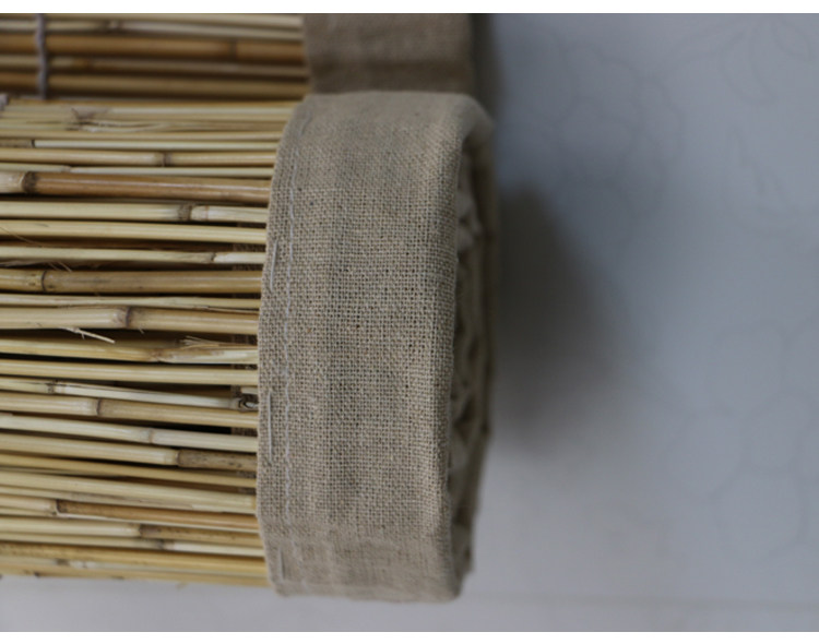 Шторы рулонные 原色白线包边芦苇帘子田园包边卷帘门帘仿竹帘遮阳帘饭店装修定制