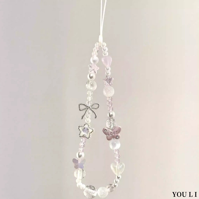 Star Butterfly Mobile Phone Chain Handmade Beaded Chain Wrist Decoration Ccd Camera Pendant High-End Short Lanyard