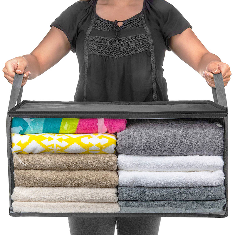 The new non-woven box quilt foldable storage bag wardrobe clothing finishing box dust-proof and moisture-proof