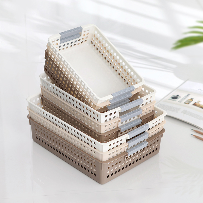 Plastic rectangular basket desktop kindergarten toy storage box portable storage basket hw
