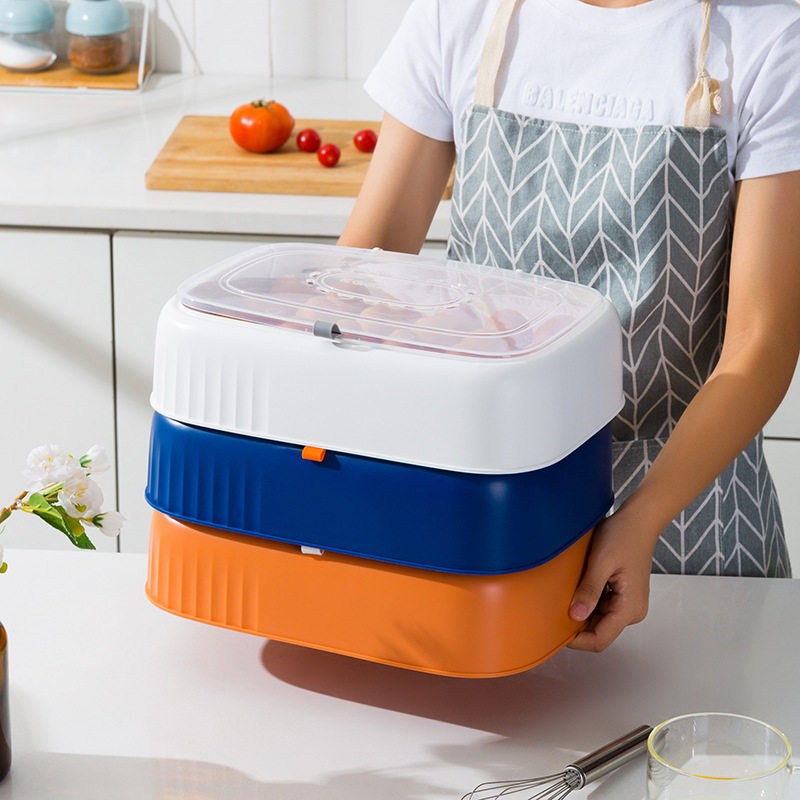 New Refrigerator Egg Box Storage Box Anti-fall Fresh-keeping Kitchen Egg Shelf Egg Tray Plastic Clamshell UUT