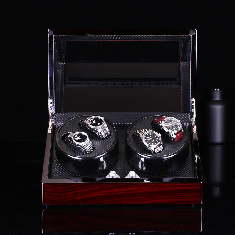 New watch shaker, wooden double head, 4 watch positions, 5 gears, motor box, automatic winding box, watch winder