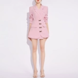 AUI Розовый пиджак классического кроя, юбка, осенний комплект, премиум класс