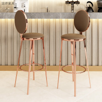 Light Extravagant Stainless Steel Bar Bench Brief Modern Bar Chair High Footstool Home Backrest High Chair Dining Chair Mesh Red Chair