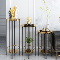 Stainless steel flower shelf light lavish rear modern upscale home living room indoor floor flower shelf