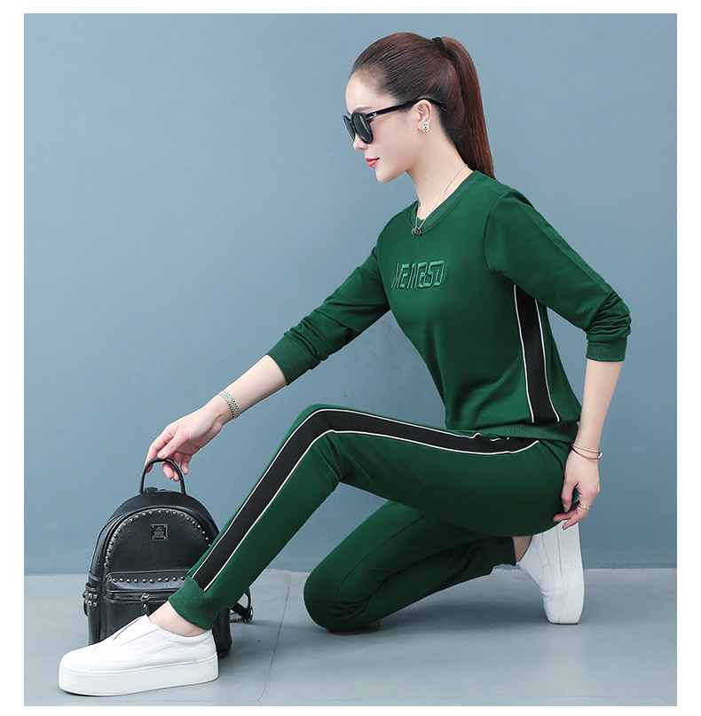 Лонгслив для отдыха, хлопковый весенний спортивный костюм, осенний комплект, коллекция 2021, оверсайз для девушки 
