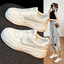 Givenivan fashion lagoon with small ~ new genuine leather mesh surface breathable little white shoes women comfort 100 hitch