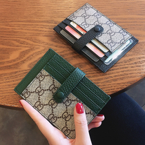 Drivers license card bag womens small ultra-thin exquisite high-end mini soft leather coin purse one-piece card simple trend