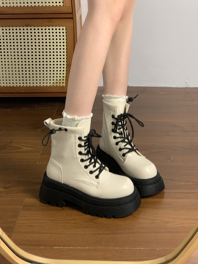 Thick-Soled Martin Boots for Women, 2025 New Style, Summer and Autumn Casual Versatile British Style Slim Short Boots