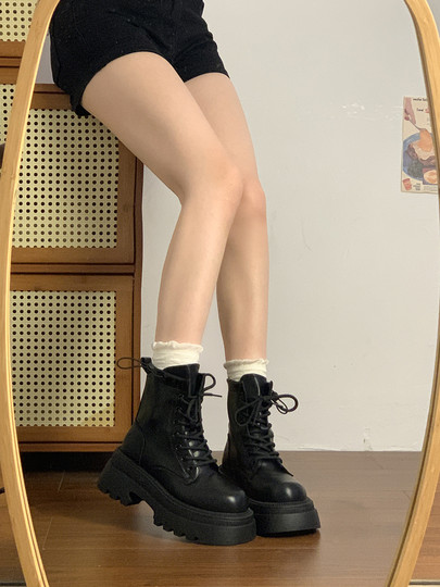 Thick-Soled Martin Boots for Women, 2025 New Style, Summer and Autumn Casual Versatile British Style Slim Short Boots