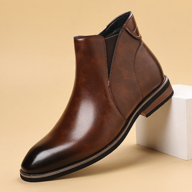 Chelsea boots men's retro European and American British style fashionable men's boots plus velvet large size cross-border Chelsea boots trend