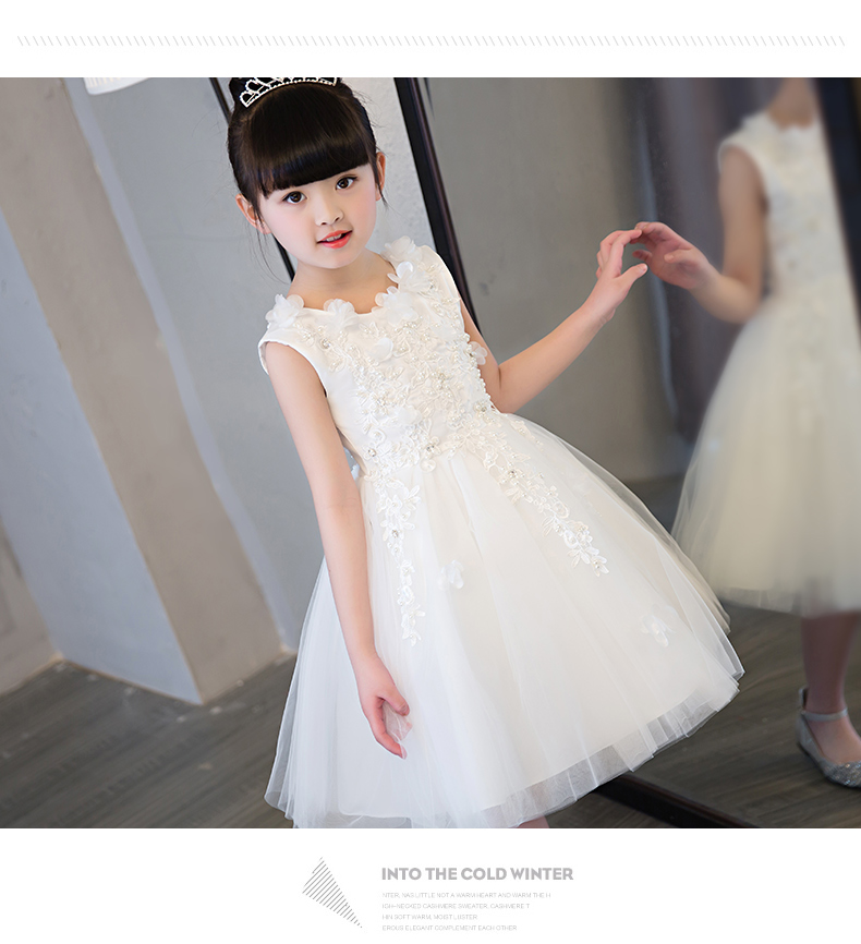 Trẻ em ăn mặc công chúa váy cô gái váy cưới pettiskirt hoa cô gái đàn piano trang phục nhỏ máy chủ sinh nhật buổi tối ăn mặc váy công chúa cho bé gái 12 tuổi