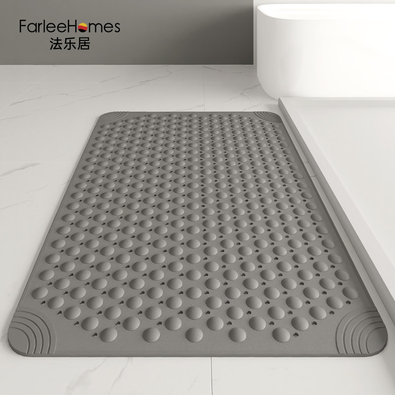 Fleggü TPE bathroom slip mat eco-friendly and odorless bath shower room toilet floor mat toilet anti-fall foot mat-Taobao