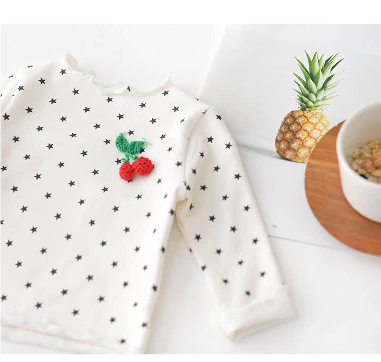 Áo sơ mi dài tay cho bé gái Áo thun cotton thoải mái cho bé gái Áo xuân hè áo thun dài tay thu đông