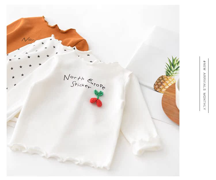 Áo sơ mi dài tay cho bé gái Áo thun cotton thoải mái cho bé gái Áo xuân hè áo thun dài tay thu đông