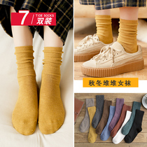 Pile socks Spring and autumn and winter Korean version of the wild Japanese medium-tube Korean thin cotton socks tide ins long-tube stockings children