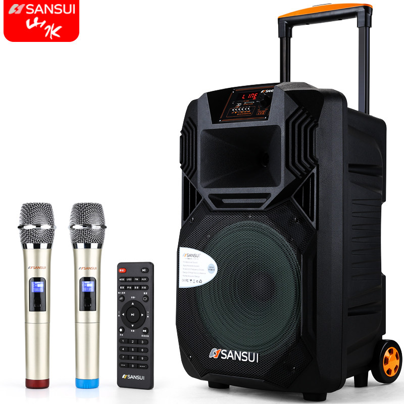 山水ss1户外拉杆大功率广场舞移动k歌室外唱歌大音响专业活动演出舞蹈便携式大音量声音大寸15寸蓝牙网红音箱