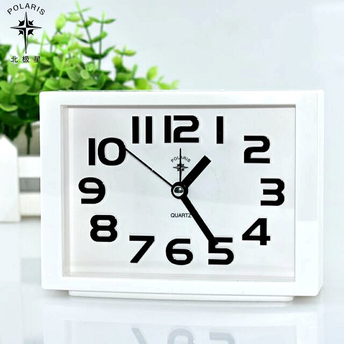 Polaris fashion silent table wall hanging cute simple lazy student old man big word alarm clock