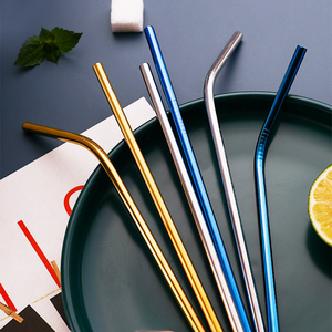 环保耐热304不锈钢玻璃吸管