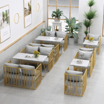 Milk tea shop table and chair combination Net red coffee shop sweet shop hamburger restaurant rest area bar clean bar card seat sofa