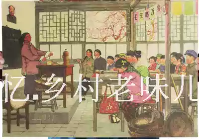 Nostalgic retro iron pot stew (casual farm specialty hot pot (iron pot fish) (farm cuisine old wall painting decorative painting)