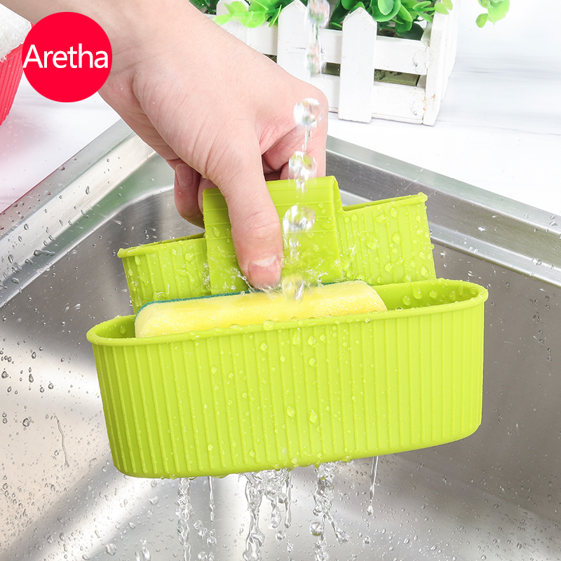 Aretha creative sink storage hanging bag drain basket faucet sponge drain rack kitchen storage rack rack