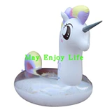 Розовая водная пони для двоих, надувной плавательный круг, единорог