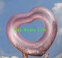 Прозрачные розовые блестки для ногтей, плавательный круг, 120см