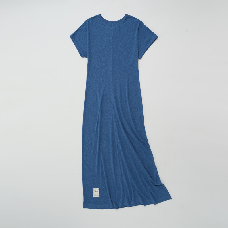 Hukket. Hemp Tencel Knitted Fabric One-Piece T-Shirt Style Long Dress