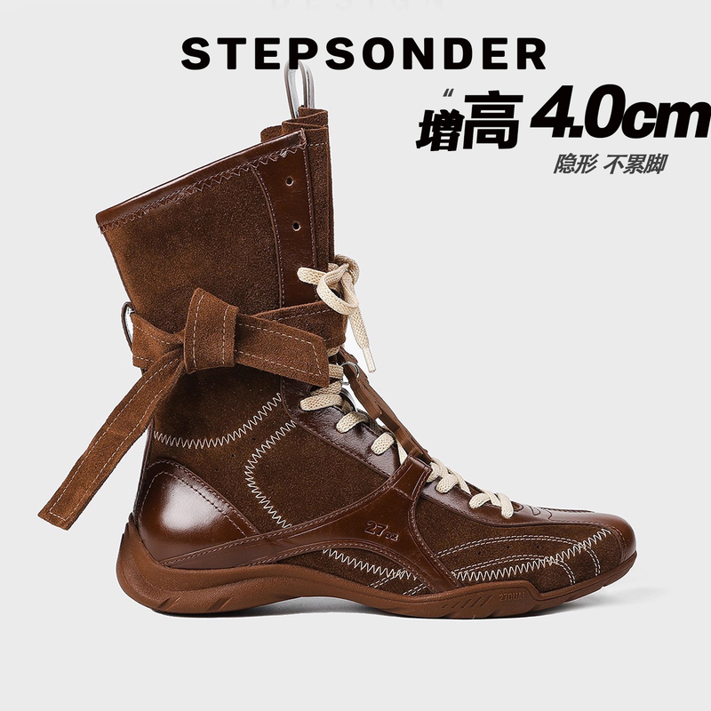 [Same Style as Zhang Xiaofei] Women's Martin Boots 2026 New Niche Western Boots Melard Mid-Calf Boots Boxing Boots